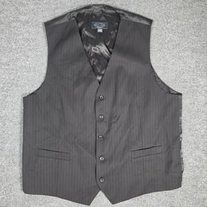 Pronto Uomo Platinum Mens 3X Pinstripe Suit Vest 100% Wool Charcoal Grey Vest